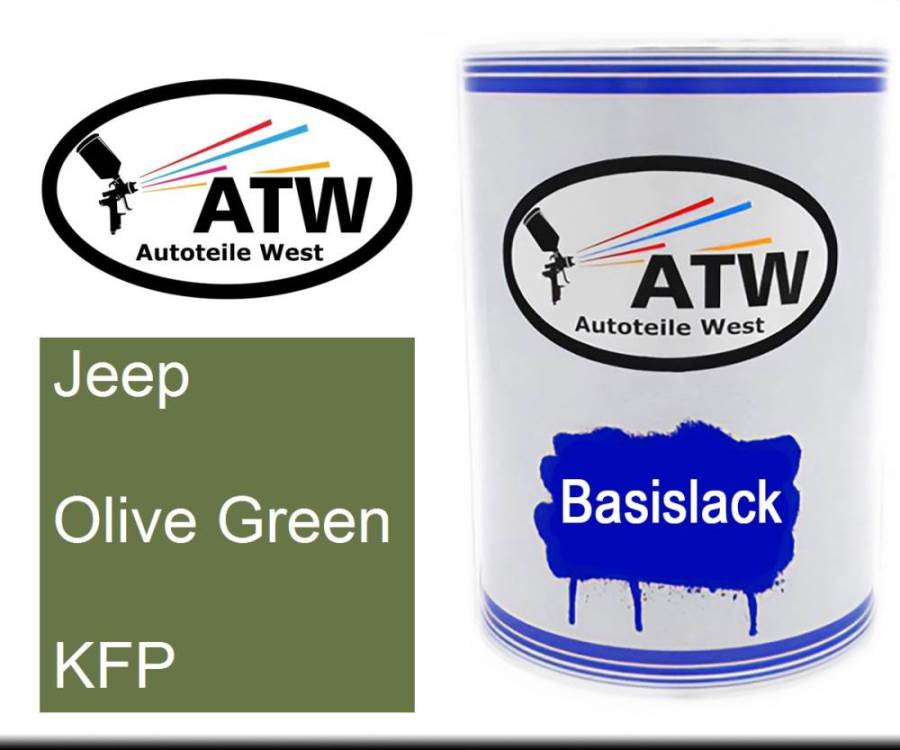 Jeep, Olive Green, KFP: 500ml Lackdose, von ATW Autoteile West.
